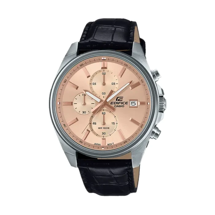 Edifice Leather Standard Chronograph Men Watch EFV-610EL-5AUDF
