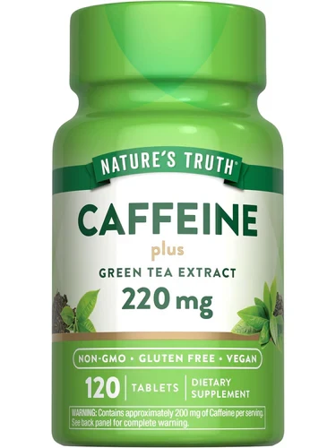 Nature’s Truth Caffeine 220 mg with Green Tea Extract Natural Energy Support Tablets