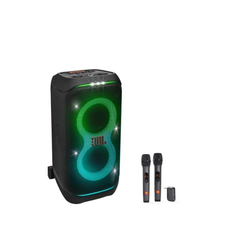 PartyBox Stage 320 Wireless Party Speaker, +PartyLight Stick + Digital wireless microphones JBLPBSTAGE320UK+PLSTICK+PBWIRELESSMIC Black