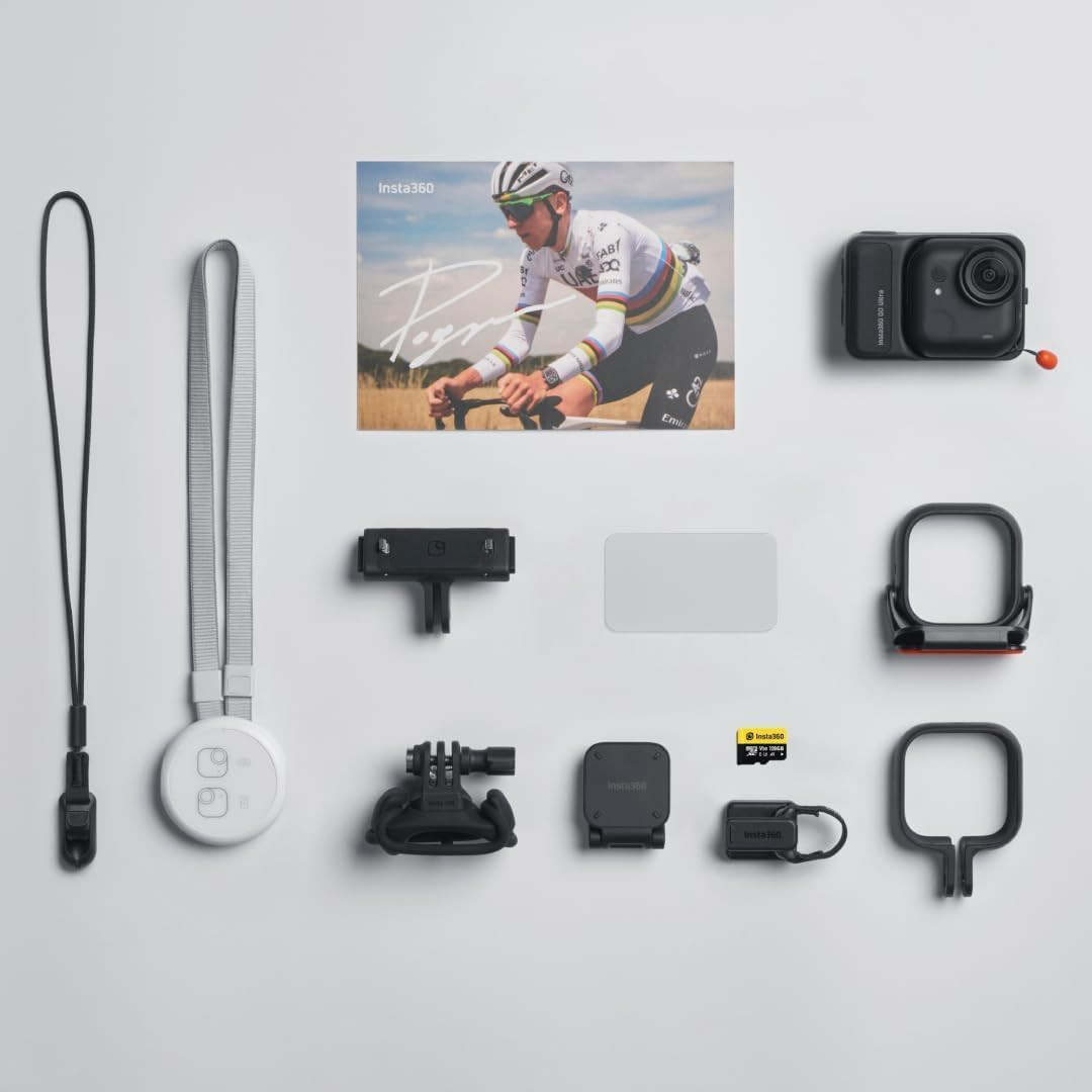Insta360 GO Ultra Premium Cycling Bundle - Tiny 4K Cam, Lightweight & Portable, Low Light