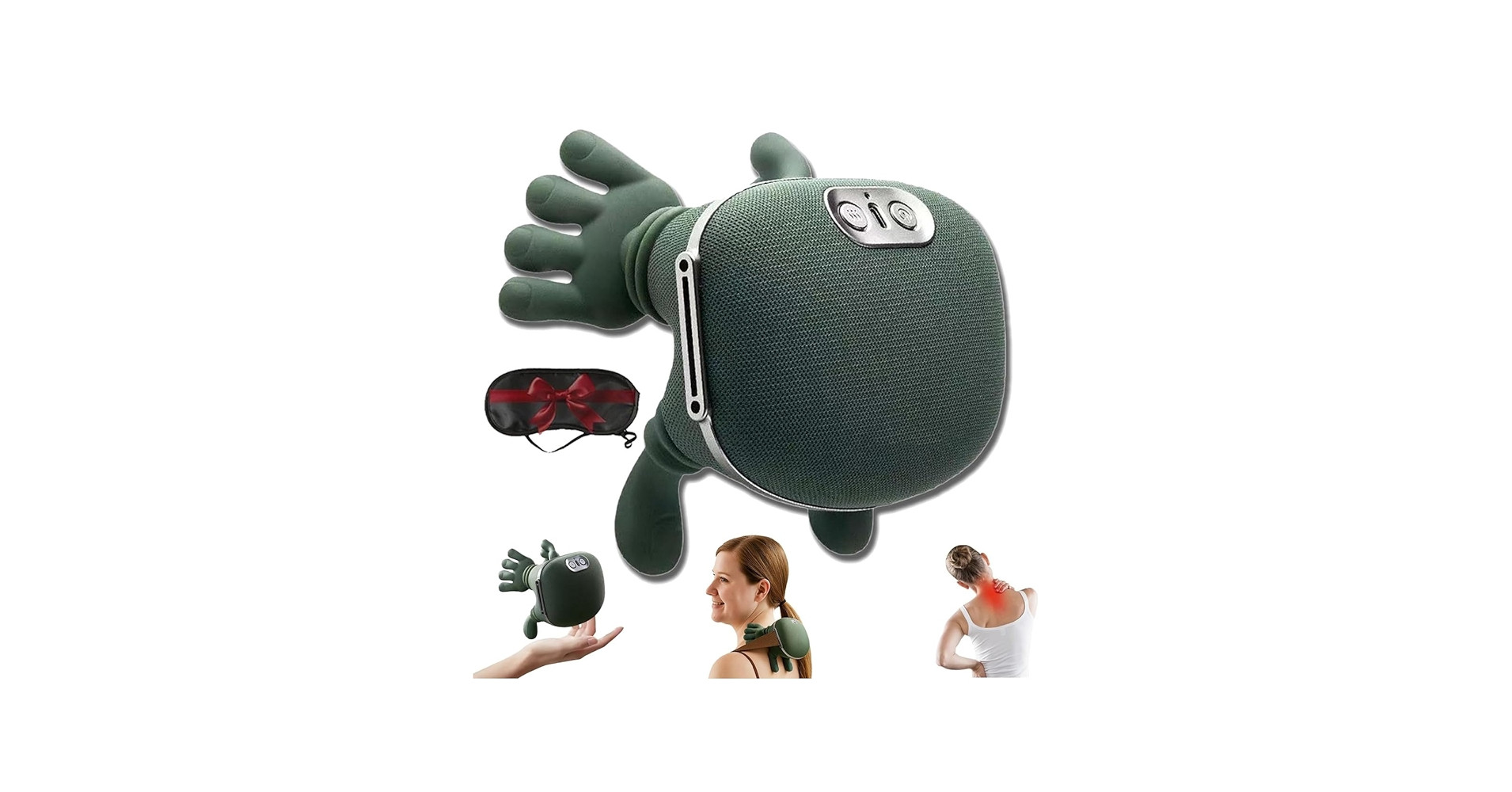 Keloppasit Neck and Neck Massager, Shoulder Massager with Heat, Muscle Relaxer, with 2 Heat Modes, Human Hand, for Home, Travel, After Exercise, Daily Use, Long Trip