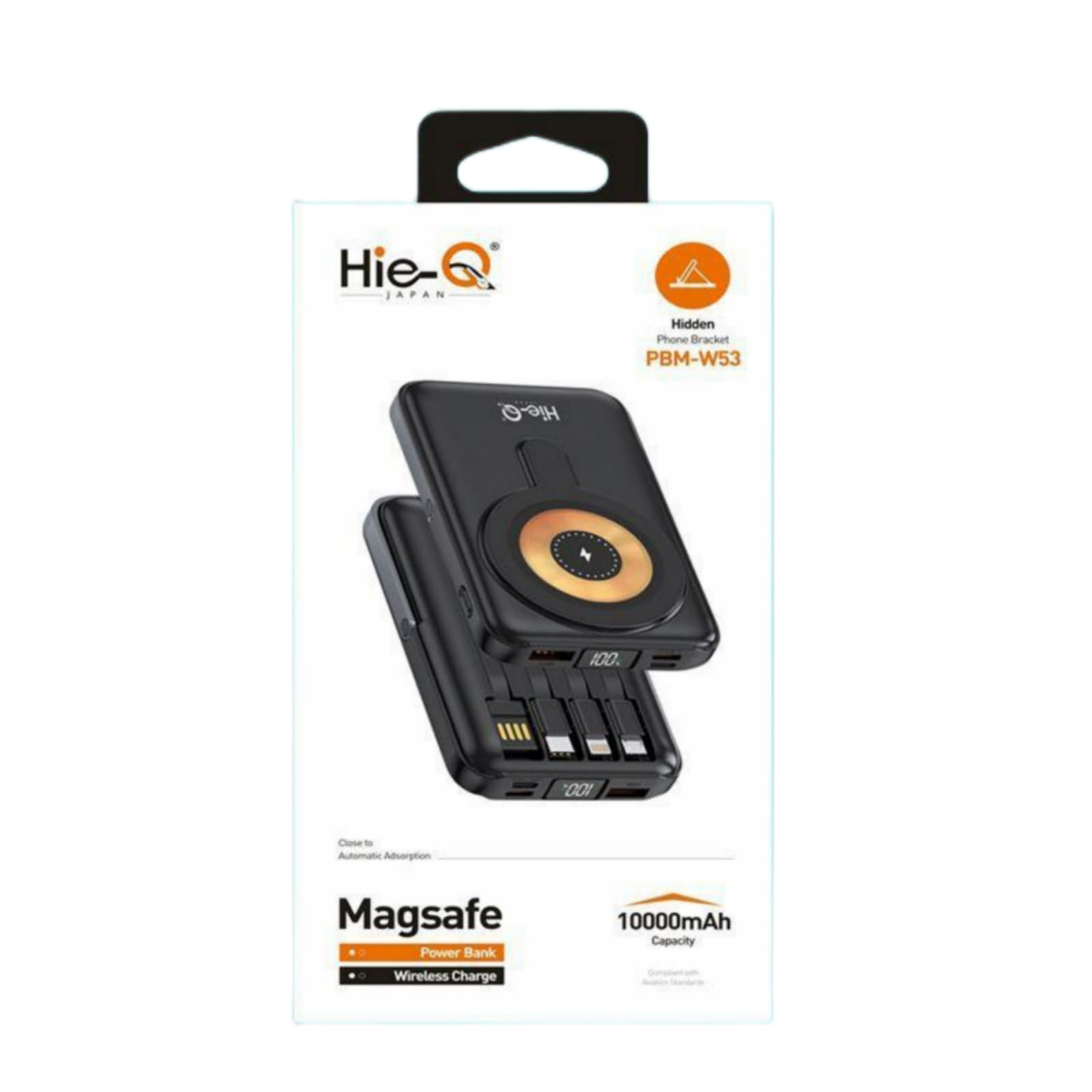 HIEQ PBM- W53 MagSafe Wireless Charging Power Bank 10000mAh Long- Lasting Battery 22.5 W Super Fast Charge Type- C Lightning Cable Power Display