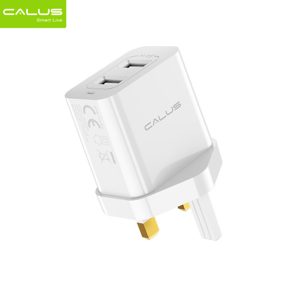 CALUS U67D Charger – A dual USB wall adapter that offers fast charging and has a compact design.