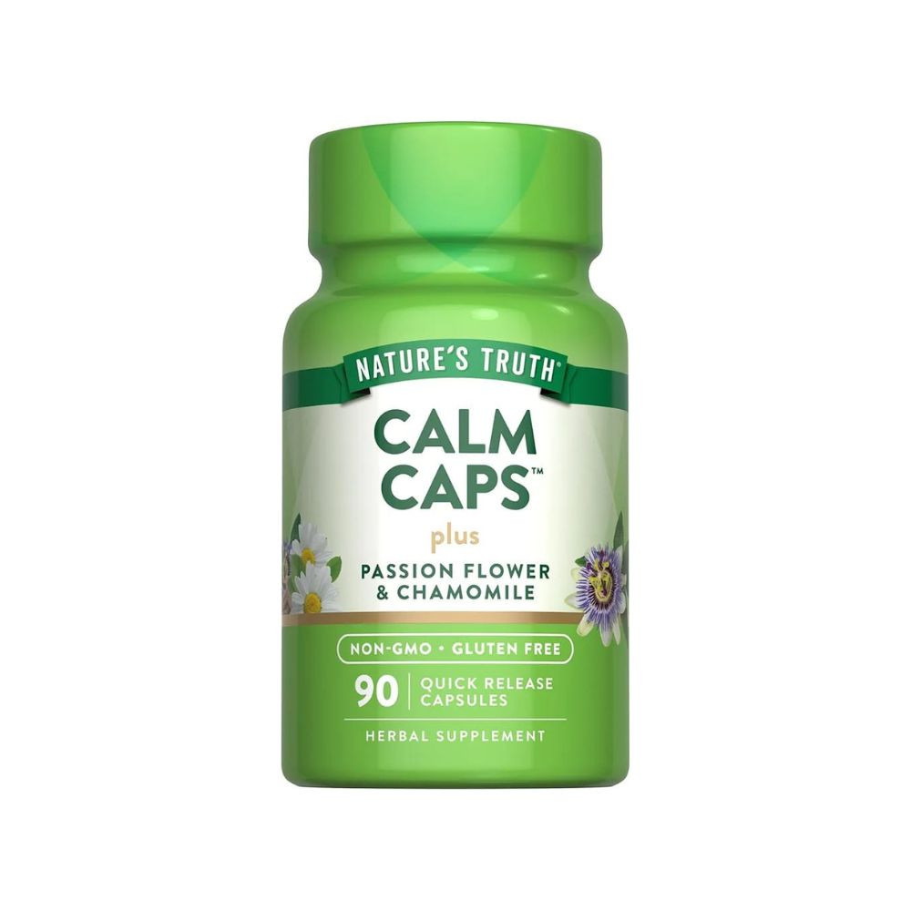 Nature’s Truth Calm Caps Plus with Passion Flower & Chamomile – Stress Relief & Relaxation Support – 90 Capsules