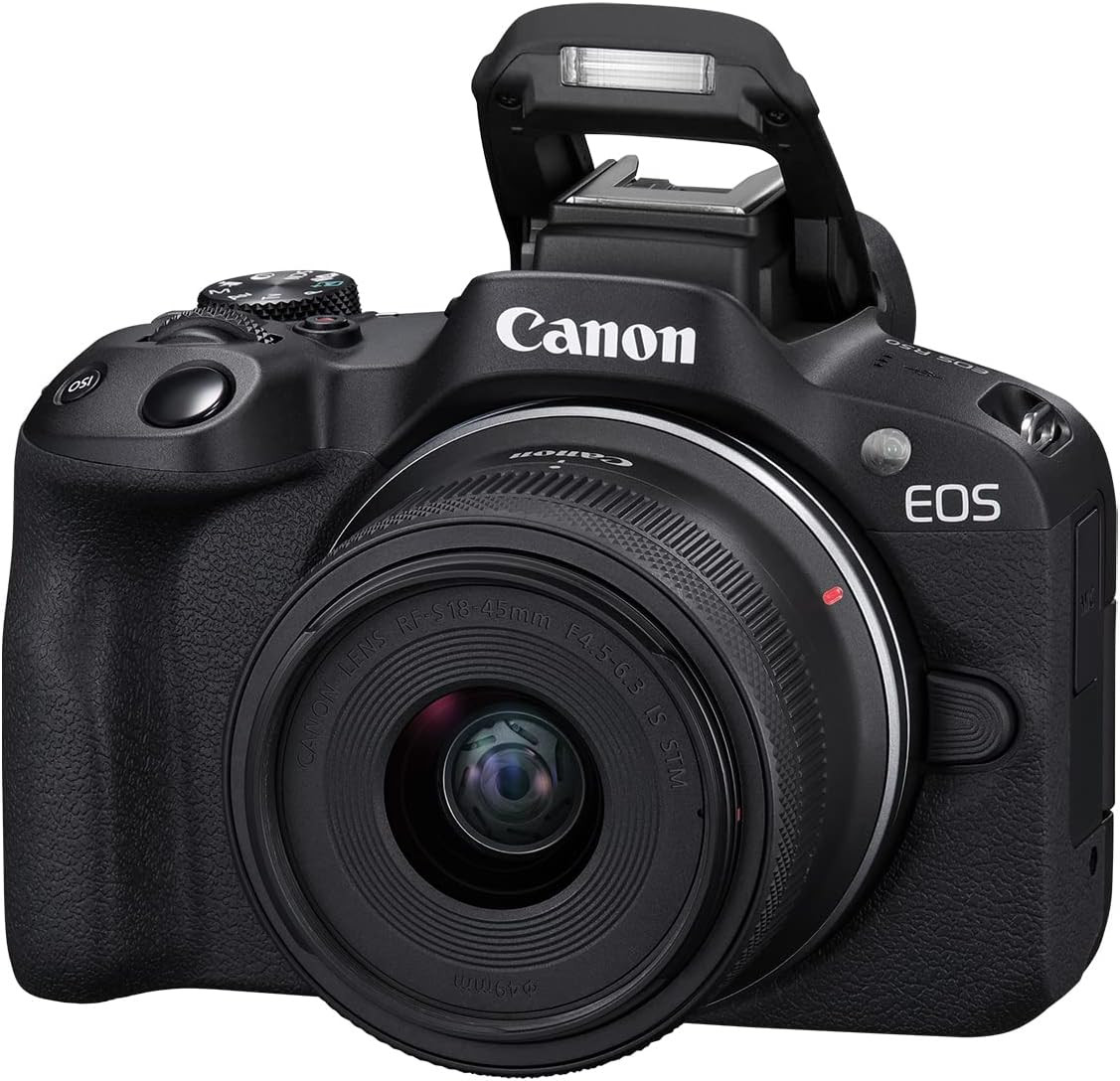 Canon EOS R50 Mirrorless Camera RF-S18-45mm F4.5-6.3 is STM Lens Kit, 24.2 Megapixel CMOS (APS-C) Sensor