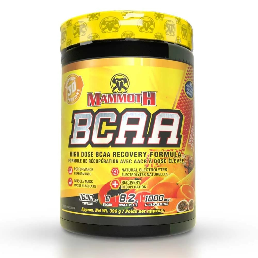 Mammoth BCAA 60 Servings – 2:1:1 BCAA + Glutamine + Taurine for Muscle Recovery & Hydration