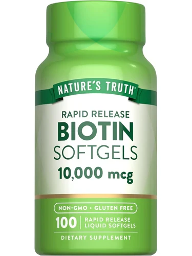 Nature’s Truth Biotin 10 000 mcg Vitamin B7 Rapid Release Softgels for Hair Skin & Nail Support