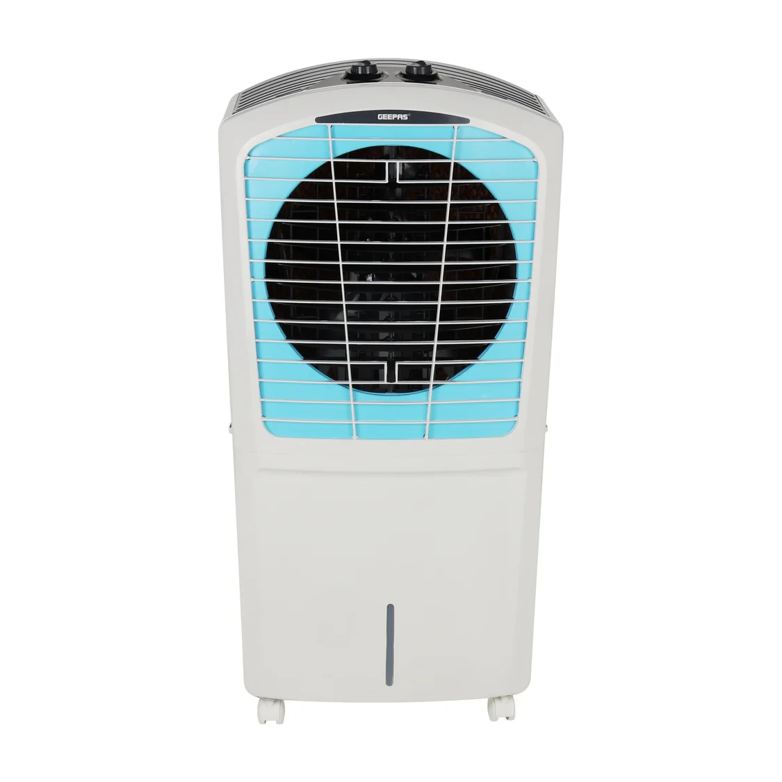 Geepas GAC1519H1 Desert Air Cooler 100L Water Tank Capacity 3- Side Honeycomb Pads Bacteria Shield Technology important Tailwind & Rust-Free Body