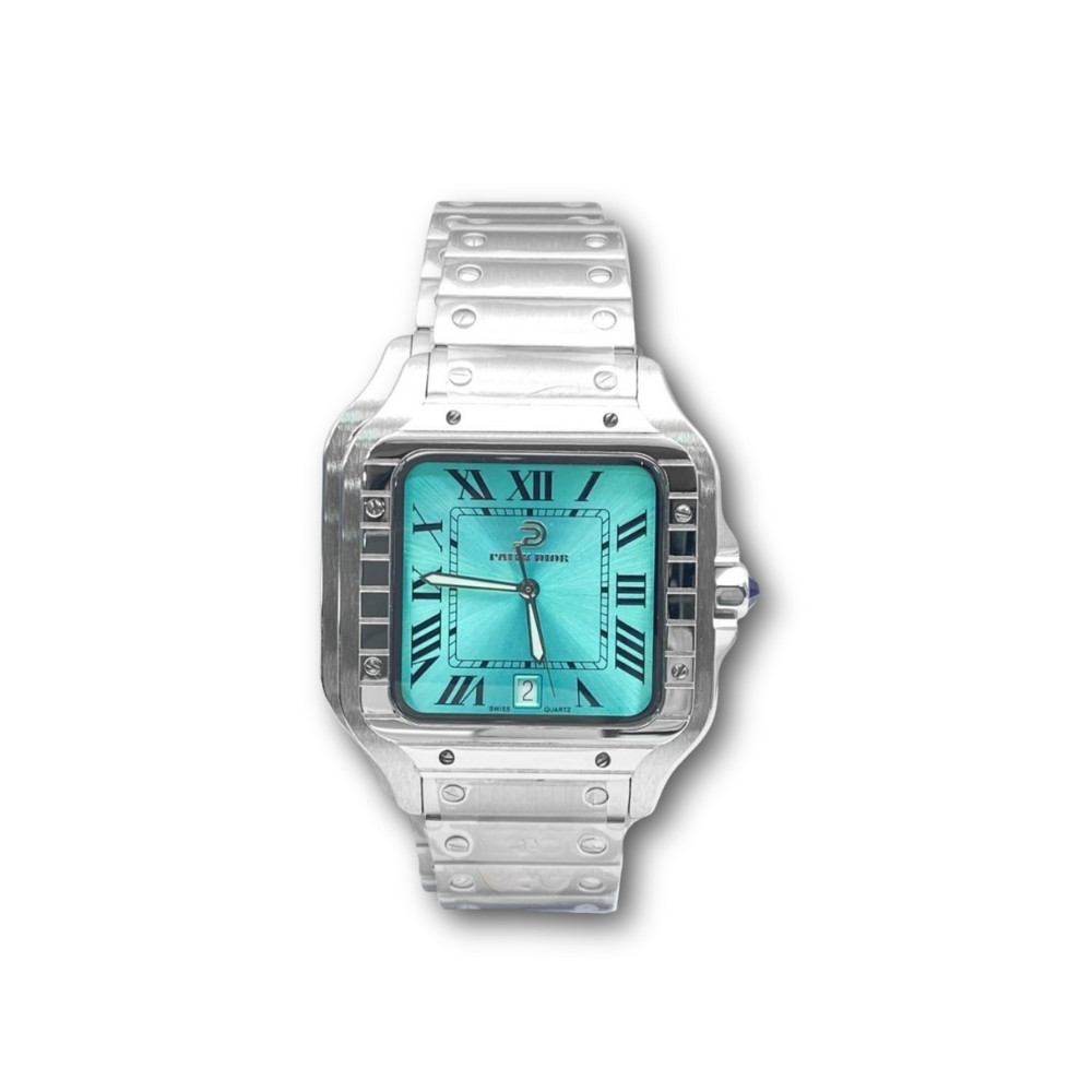 Patek Dior- Inspired Watch with Tiffany Blue Dial – Luxury Stainless Steel Timepiece