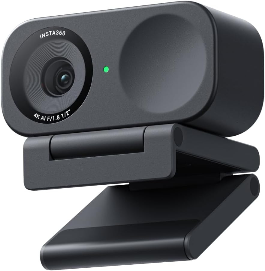 Insta360 Link 2C Standard Bundle Graphite Black - 4K Webcam for PC/Mac, 1/2" Sensor