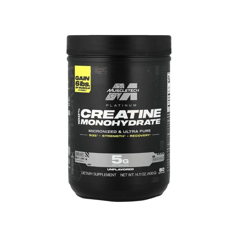 MuscleTech Platinum Creatine Monohydrate 400g for Strength Power and increase Muscle Performance