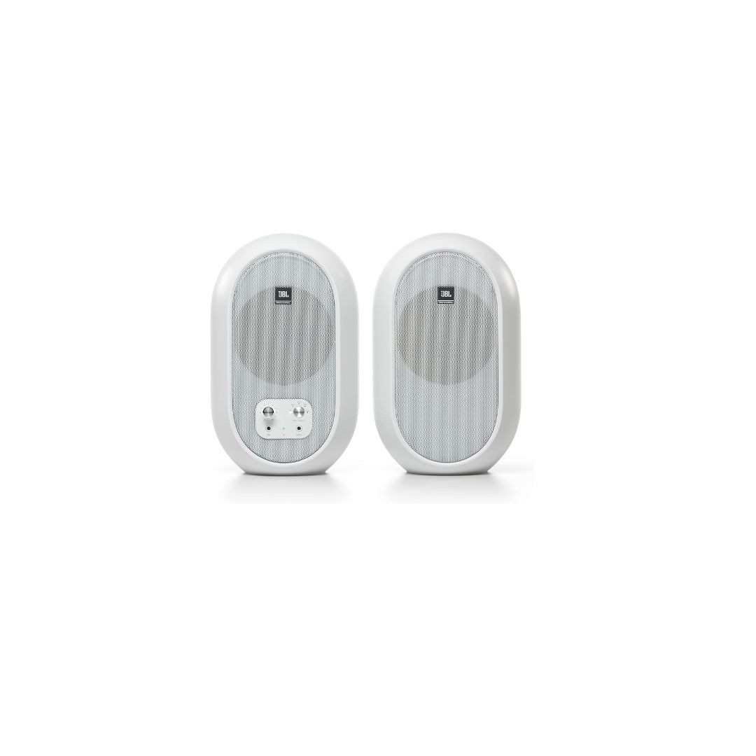 JBL 1 Series 104 Compact Powered Desktop Reference Monitors Bluetooth Version - White (sold as pair)
