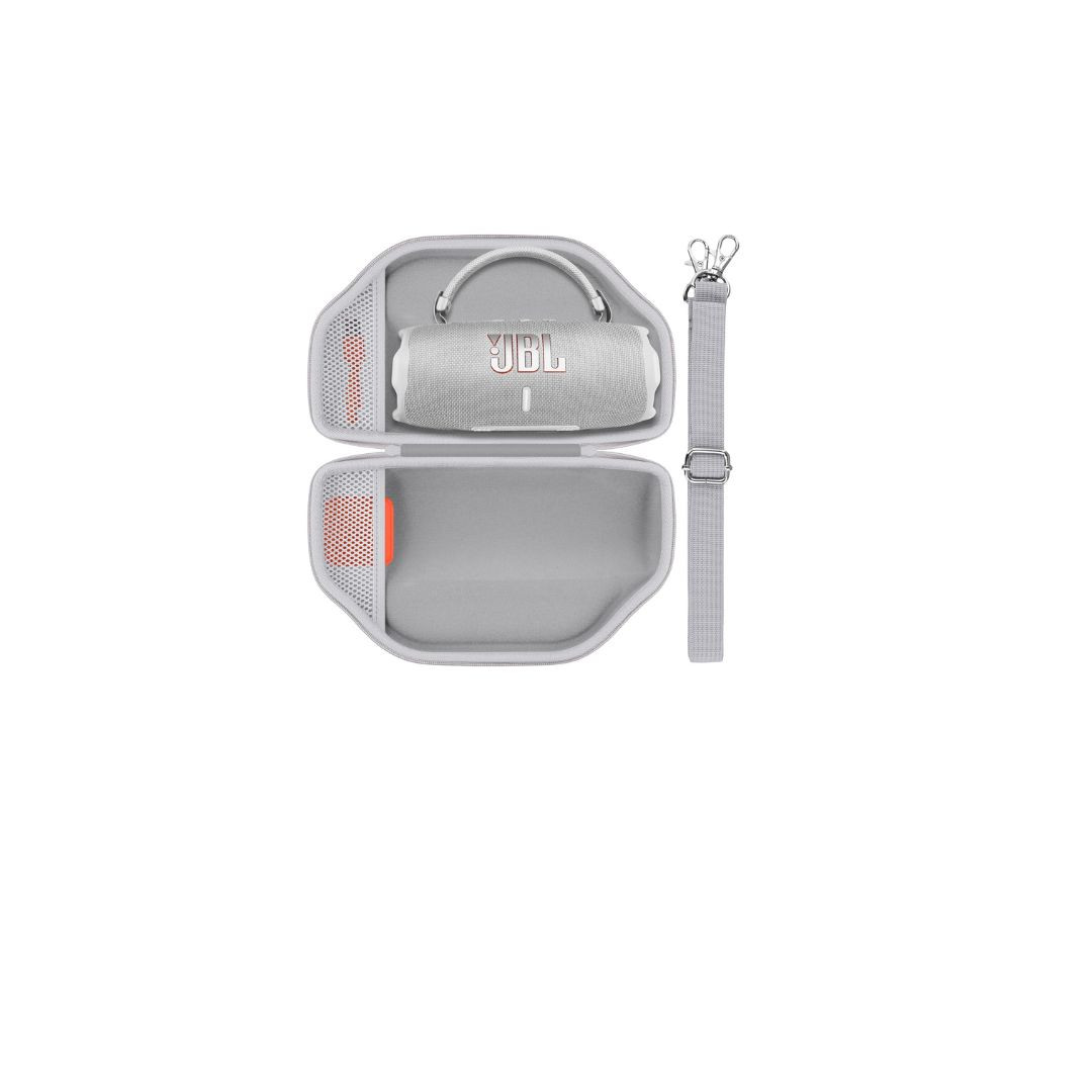 Baval Hard Portable Case Compatible with JBL Charge 6/Charge 5 Portable Waterproof Bluetooth Speaker(White Case)