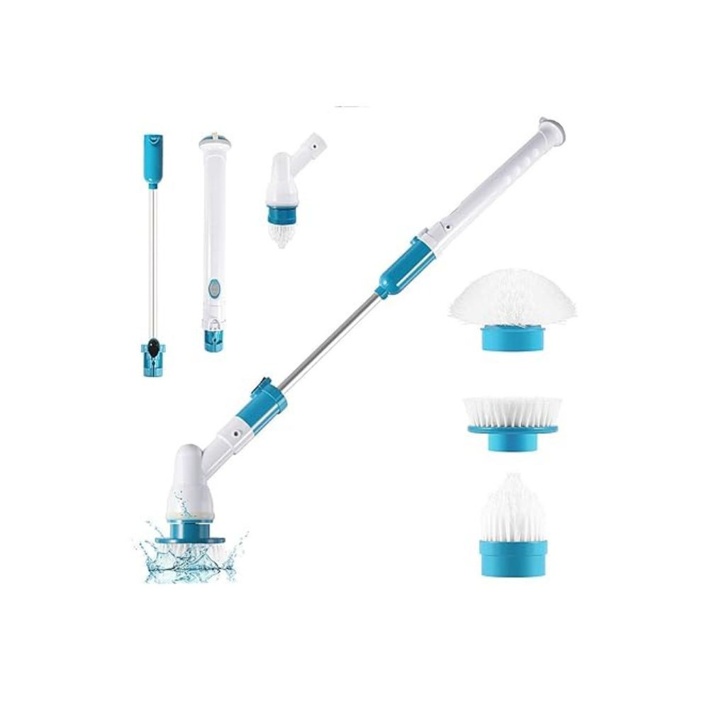 3 in 1 Electric Spin Scrubber with Extendable Handle and 3 Brush Heads