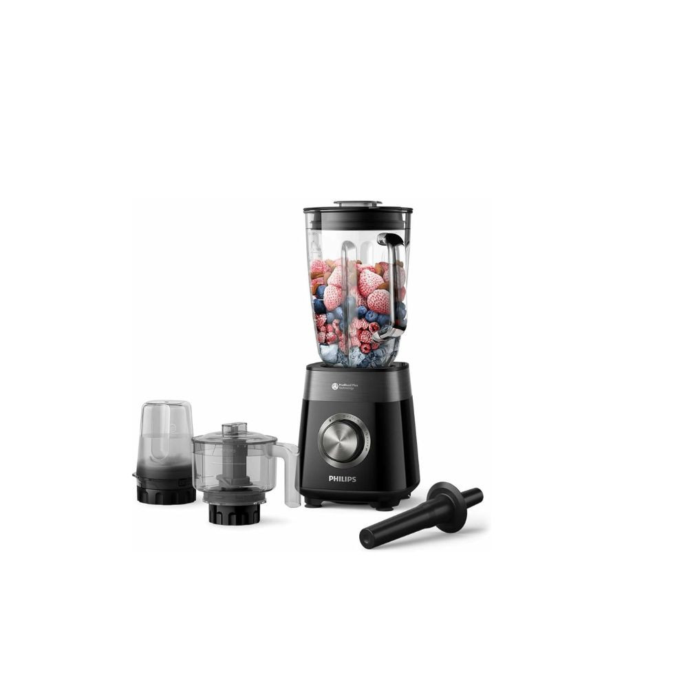 Philips 5000 Series Blender,3 Speed+ Pulse, ProBlend Plus Technology, Chopper & Mill Attachment 2 L 1200 W HR3033/00 Black