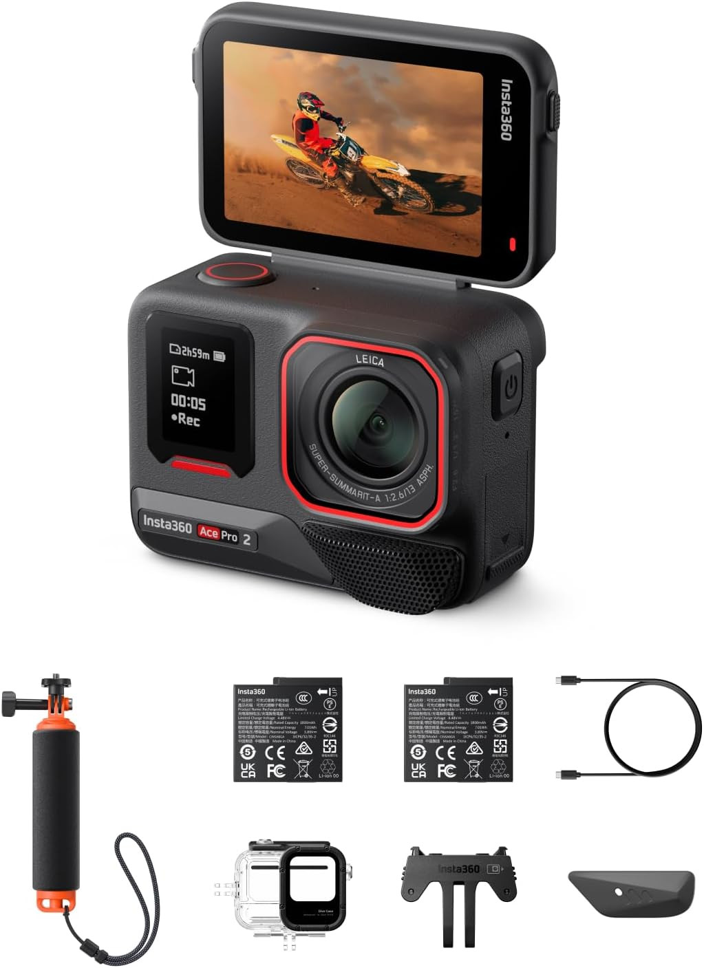 Insta360 Ace Pro 2 Dive Bundle - 8K Waterproof Action Camera Co-Engineered with Leica