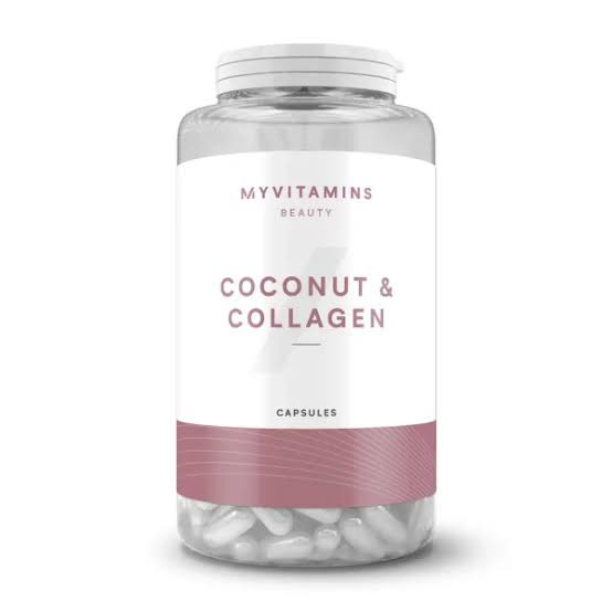 Myvitamins Coconut & Collagen 60 Capsules – Skin, Hair & Nail Health Support with Vitamin C