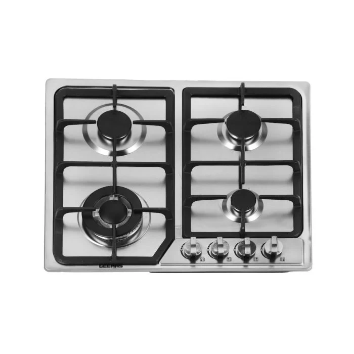 Geepas GGC31051FFD is a built-in stainless steel gas hob with four high-performance burners, an auto ignition system, flame failure safety, and a durable design.