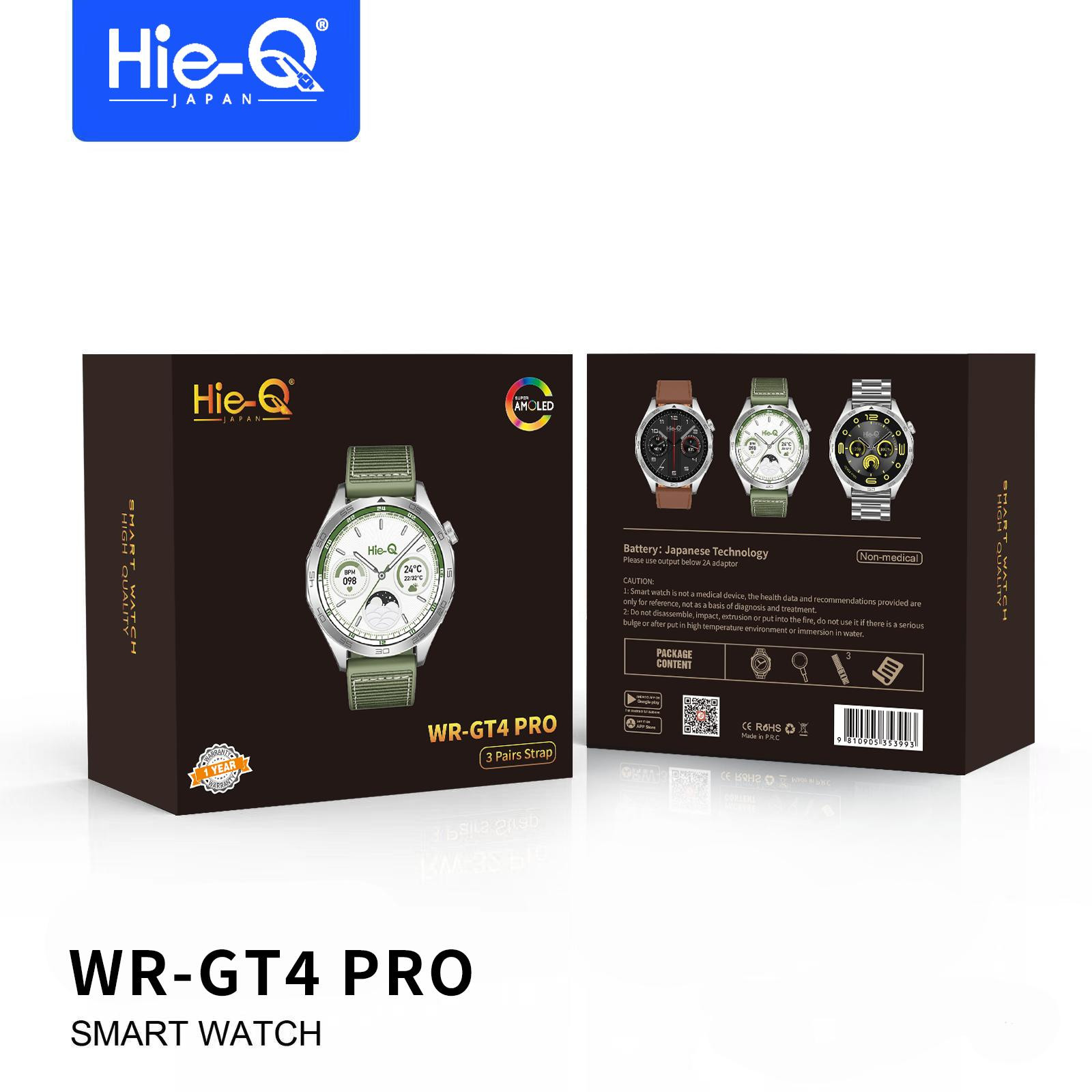HIE- Q WR- GT4PRO Smart Watch Smart announcement Wireless Charging Health Monitoring Customizable Watch Faces Compatible with Android and iOS