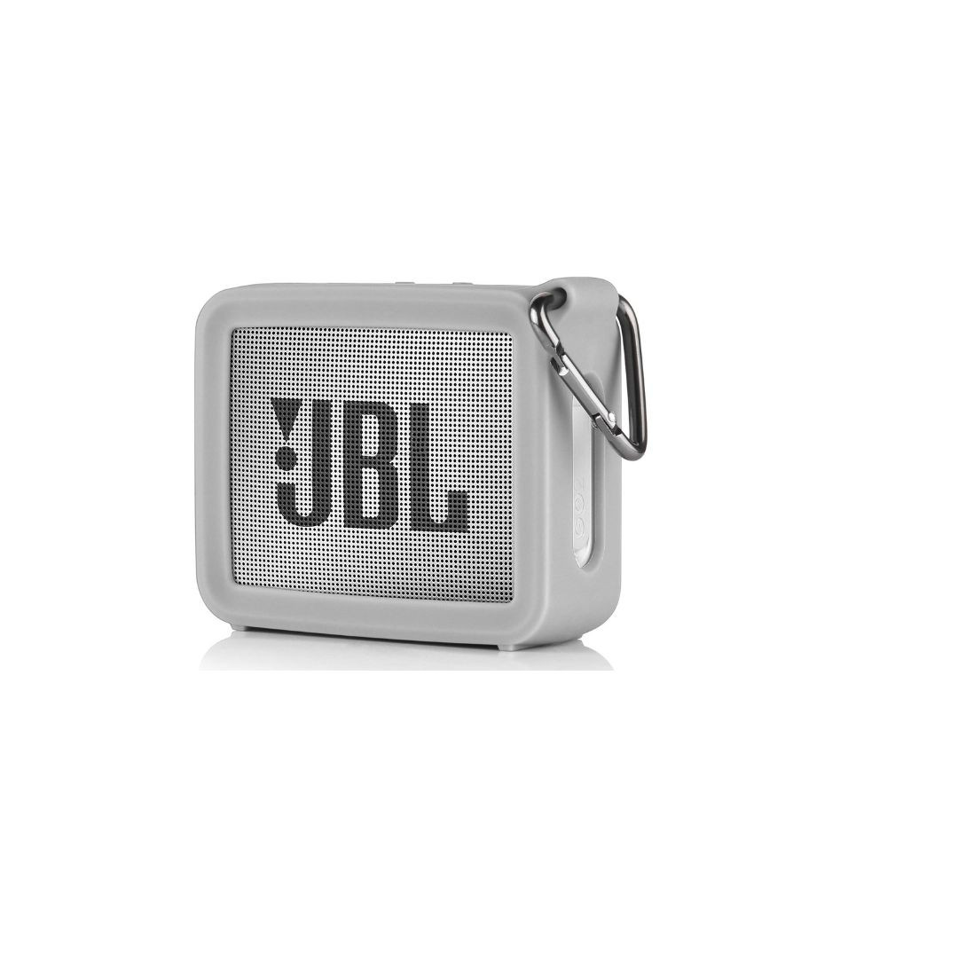 TXEsign Travel Protective Silicone Stand Up Carrying Case Compatible with GO 2 Portable Waterproof Speaker (Grey)