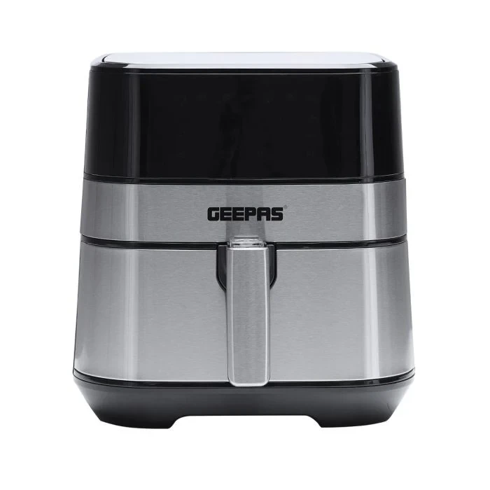 Geepas Digital Air Fryer GAF37510 5.0L – Cooks without oil, has an LED display, touch screen controls, a 60-minute timer, adjustable temperature up to 200 degrees Celsius, and uses 1700 watts of power