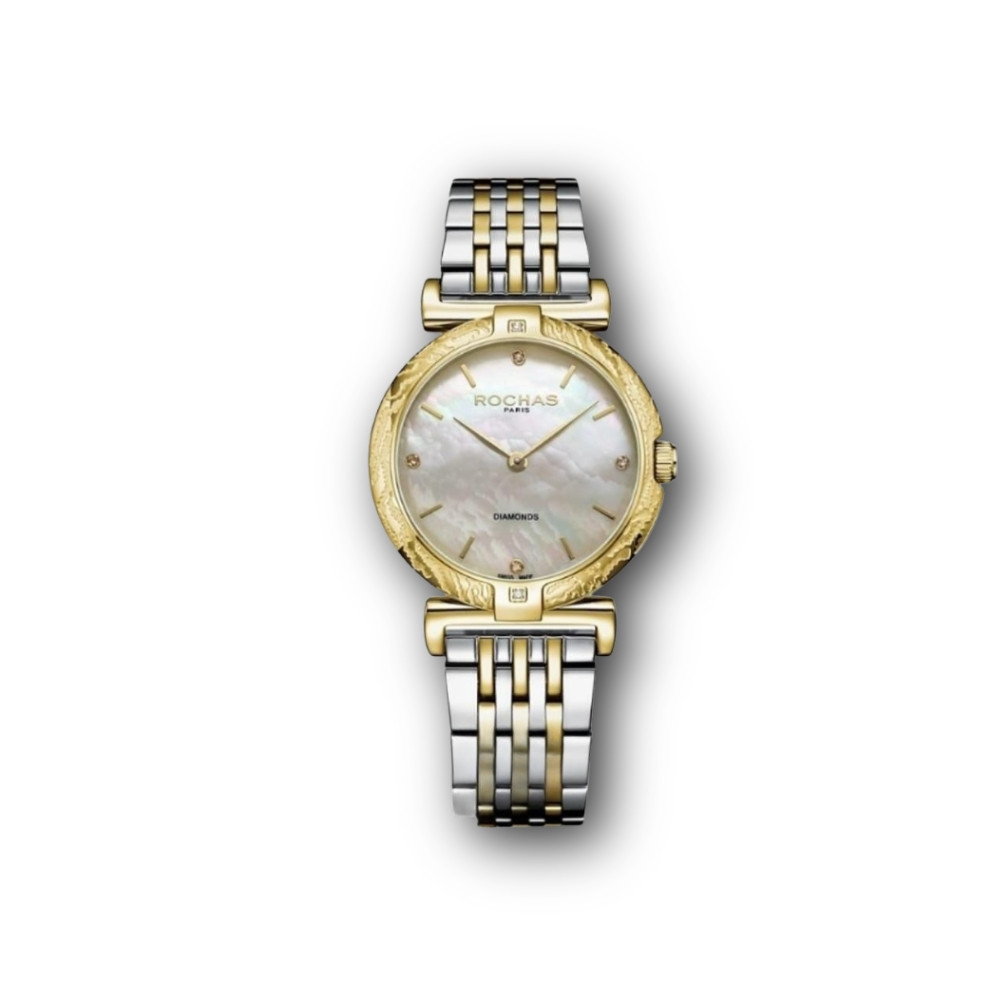 Rochas Round Dial Diamonds Women's Diamond Accent Elegant Ladies Luxury Fashion Watch