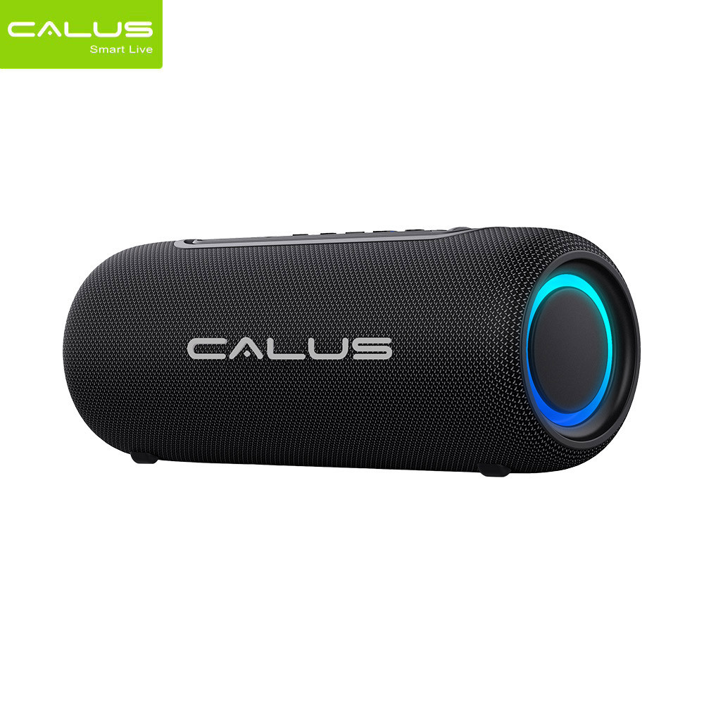 CALUS S32 Speaker – A portable Bluetooth wireless speaker that delivers 360-degree sound, includes a memory card slot, and features LED lights.
