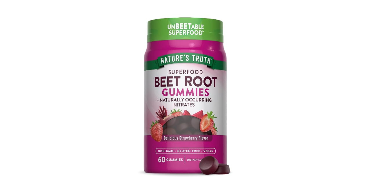Nature’s Truth Beet Root Gummies| Natural Energy & Rotation Support| 60 Gummies
