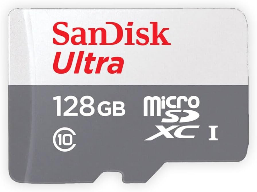 SanDisk - Ultra microSDXC UHS-I Class 10 Memory Card 128GB Grey/White
