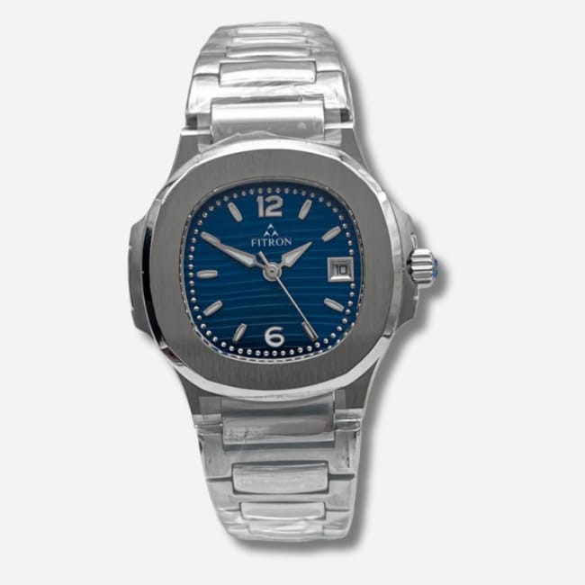 Fitron Ladies Quartz Watch Blue Dial Stainless Steel