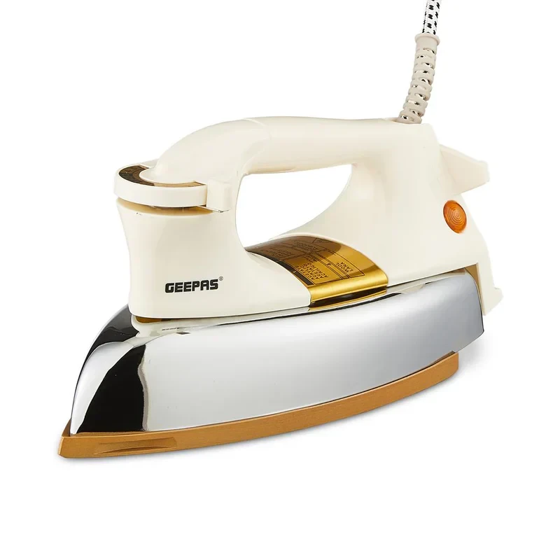Geepas GDI23011 Automatic Heavy Weight Dry Iron 1200W Teflon Coated Soleplate malleable Temperature Control Overheat Protection Smooth Glide Design