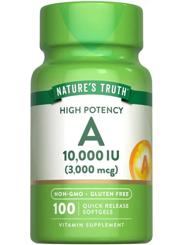 Nature’s Truth Vitamin A 10 000 IU 3 000 mcg Essential Daily Support Softgels