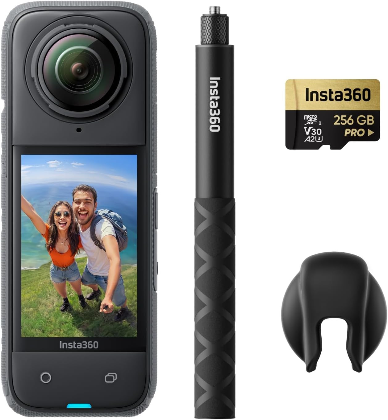 Insta360 X4 Get-Set Bundle - 8K Waterproof 360 Action Camera, 4K Wide-Angle Video, Invisible Selfie Stick