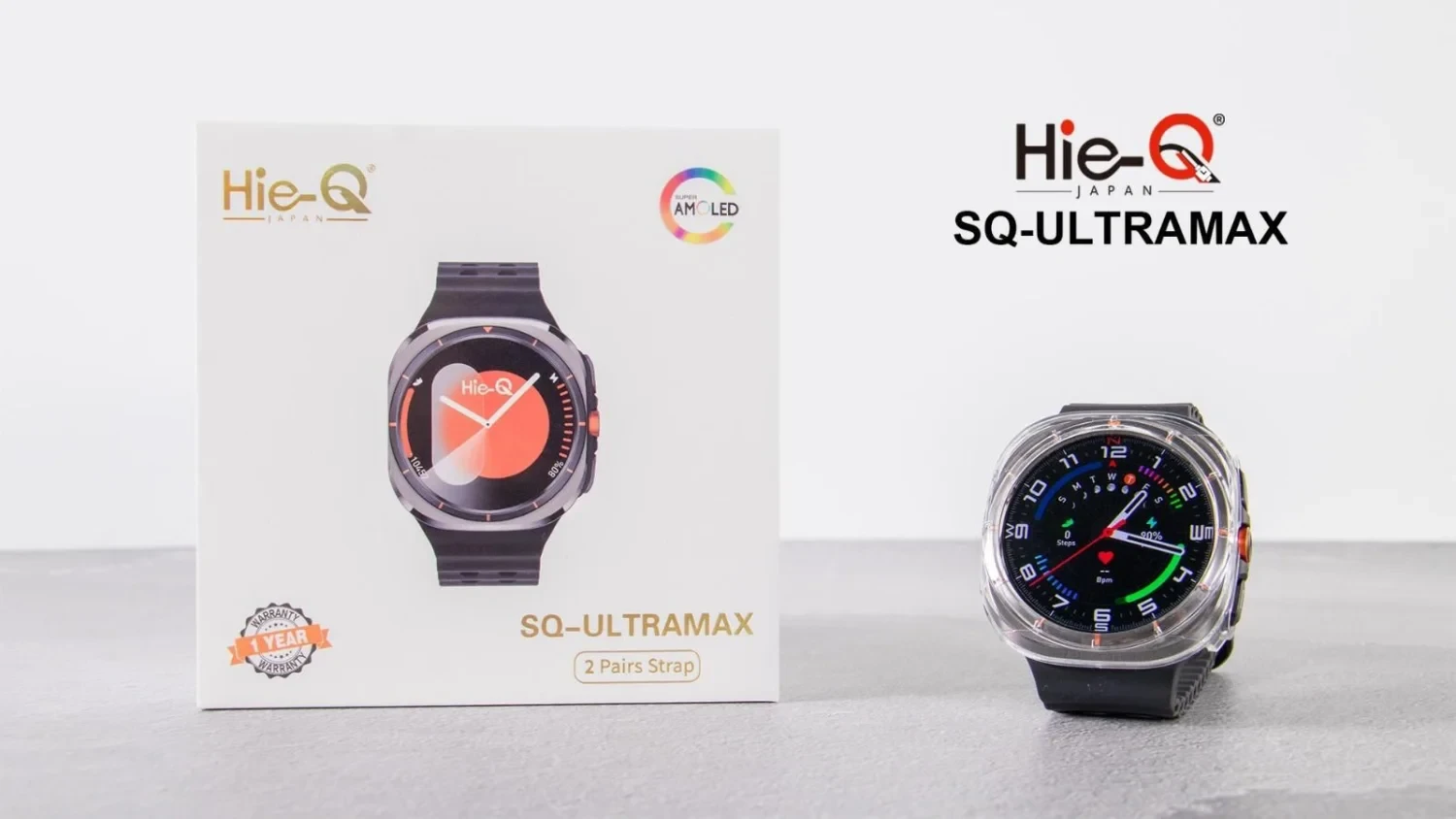 Hie-Q SQ Ultra Max Smart Watch with Super AMOLED Display and Health Monitoring