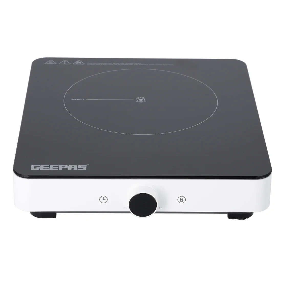 Geepas Infrared Cooker GIC33014 is a 2000 watt portable electric cooker. It has 10 different power levels to choose from. You can control it using a knob and touch buttons.