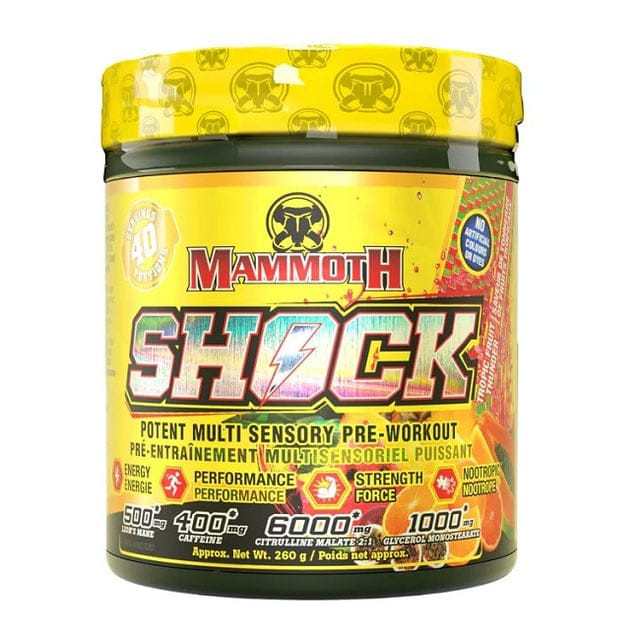 Mammoth SHOCK Pre-Workout 60 Servings Extreme Energy Focus & Muscle Pump Formula
