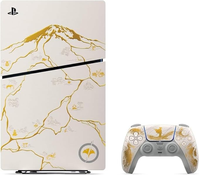 PlayStation 5 Console - Ghost of Yotei Gold Limited Edition Bundle, 1TB SSD, 4K Gaming, DualSense Controller