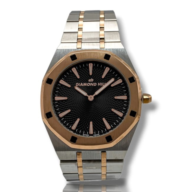 Diamond Hill Geometric Quartz Watch Black Dial