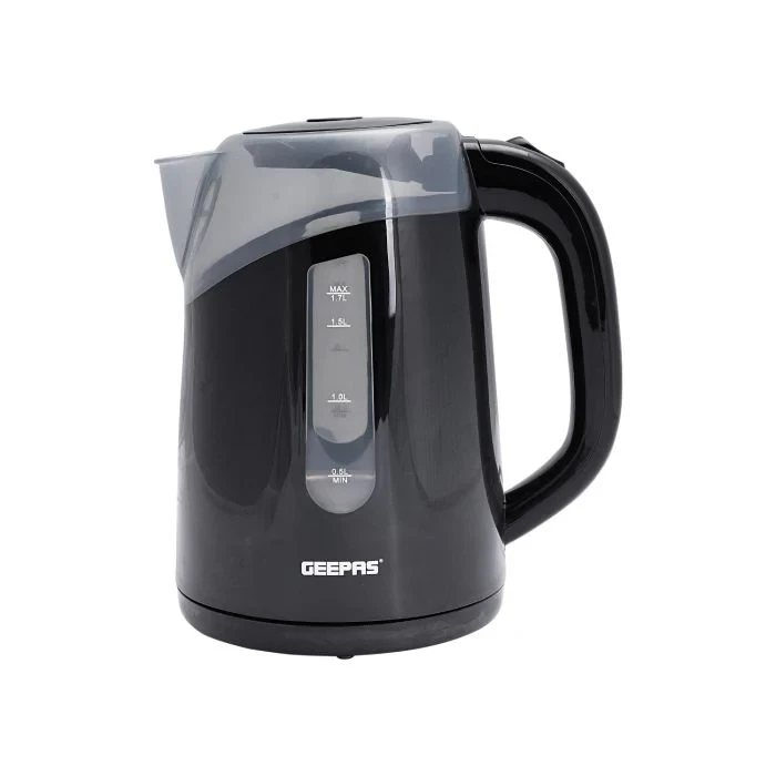 Geepas Electric Kettle 1.7 Liters 2200 Watts Cordless Tea Kettle with Double Wall Insulation Auto Shut-Off Feature and Boil-Dry Protection Perfect for Brewing Coffee, Tea, Milk, Water and Other Bevera