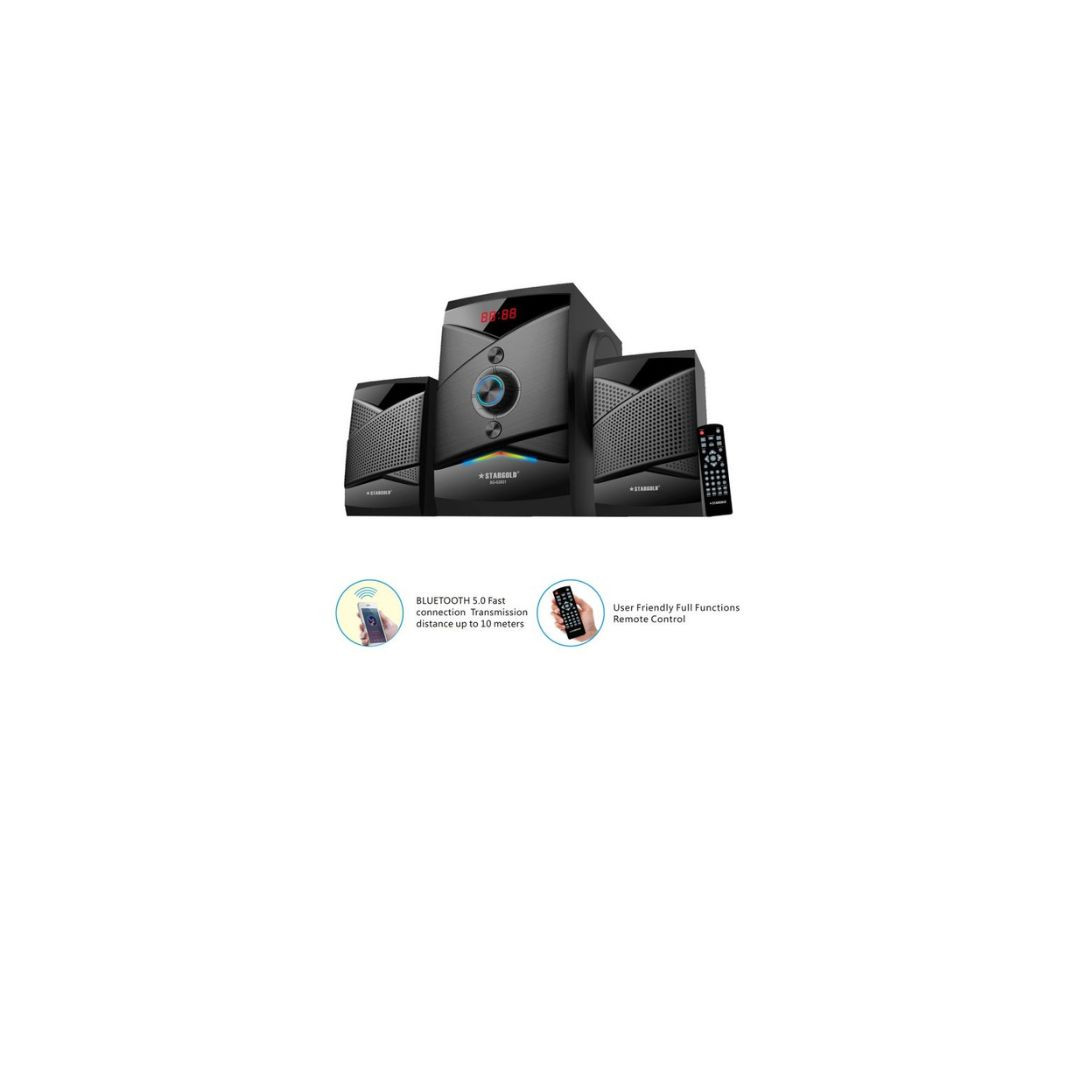 Stargold 2.1 Multimedia Speakers System with Subwoofer, Front Knob 90W Speakers with Subwoofer
