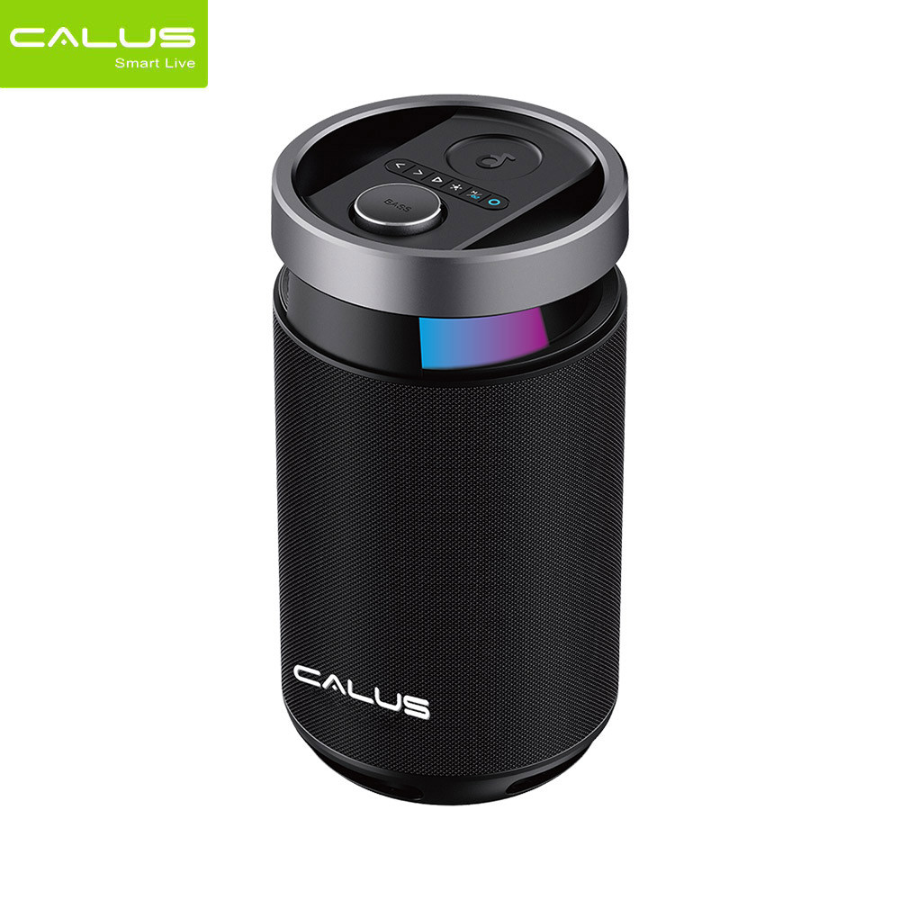 CALUS PartyBox Encore Speaker is a portable Bluetooth party speaker that comes with LED light effects, a memory card slot, and delivers powerful deep bass.
