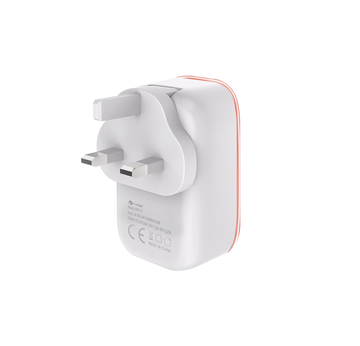 Nyork NYA-15 3-Port USB Travel Adapter | Fast Charging Universal Wall Charger (5V/2A, White)