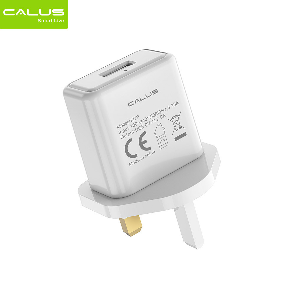 Calus U37P Charger – A wall adapter with two ports that charges quickly and has a small, compact design.