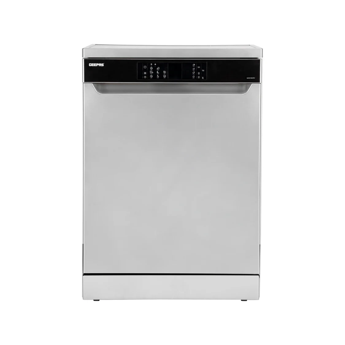 Geepas Free Standing Dishwasher GDW1464SV has 13 place settings and comes with 2 baskets. It features a stainless steel tub and offers 7 different washing programs. There's a quick wash option, a dela