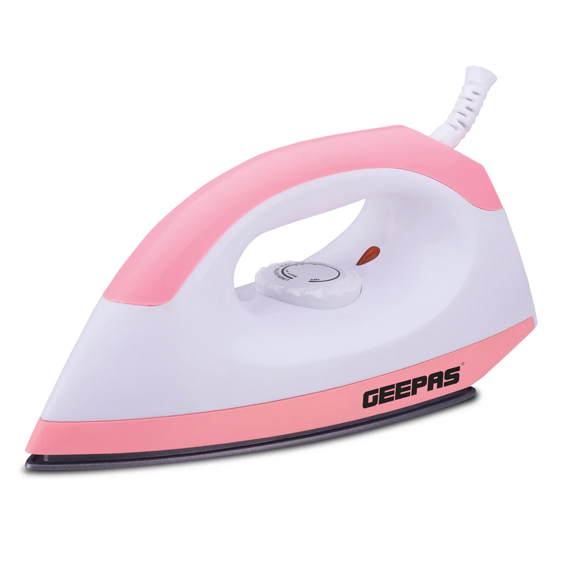 Geepas GDI7782 1200W Dry IronNon-Stick Coating Plate & malleable Thermostat Control Indicator Light with ABS Material