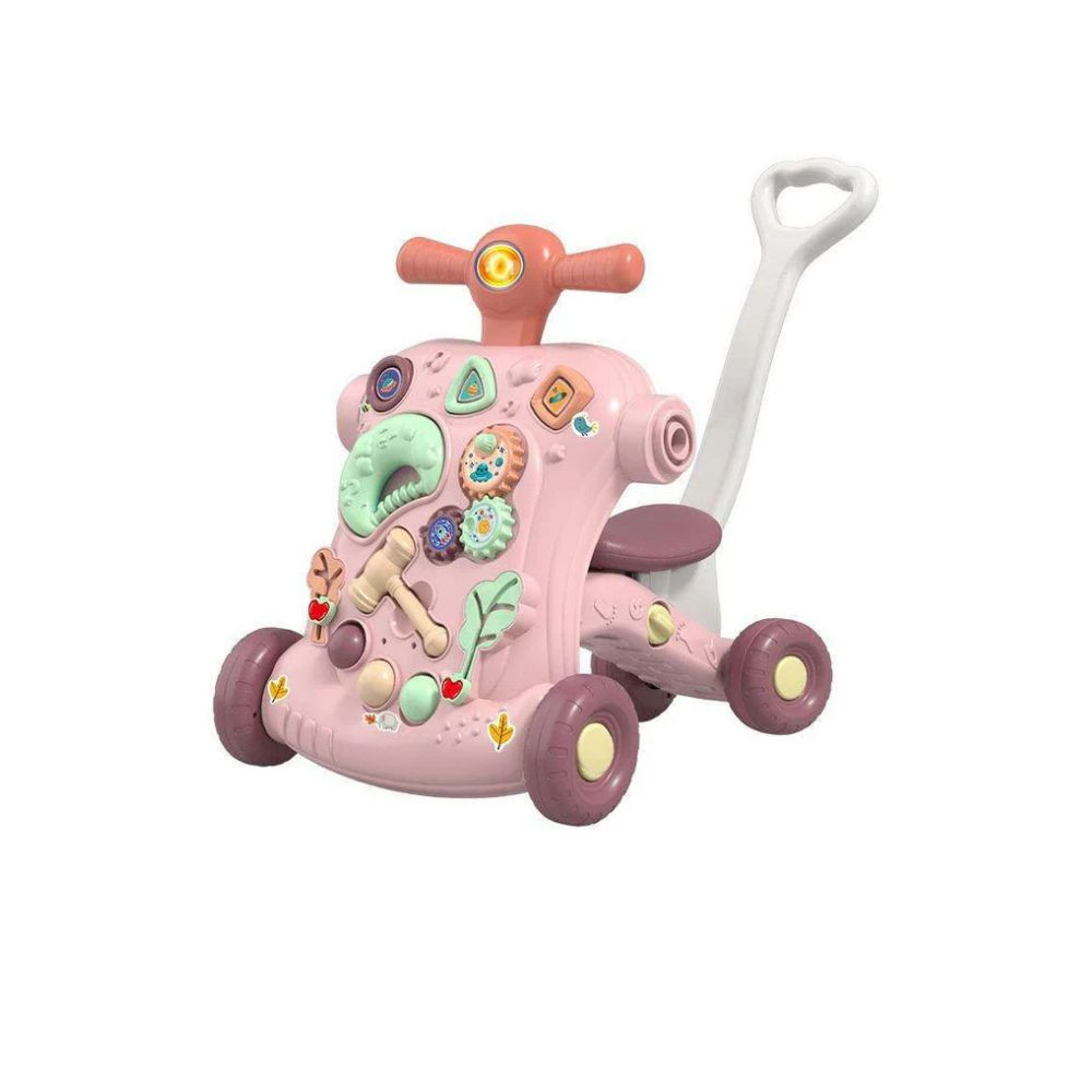 2-in-1 Baby Walker with Interactive Play Panel and Adjustable Speed