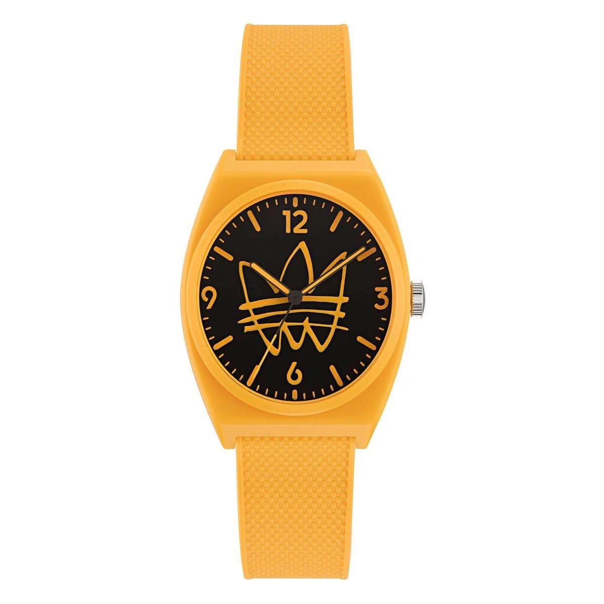 Adidas Men's  Street Project Two Watch with a yellow silicone strap.