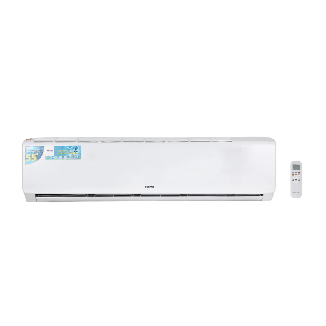 Geepas GACSP368CA is a 3.0 ton split air conditioner with a cooling capacity of 36000 BTU. It features golden fin protection, a durable piston compressor, and is energy efficient.