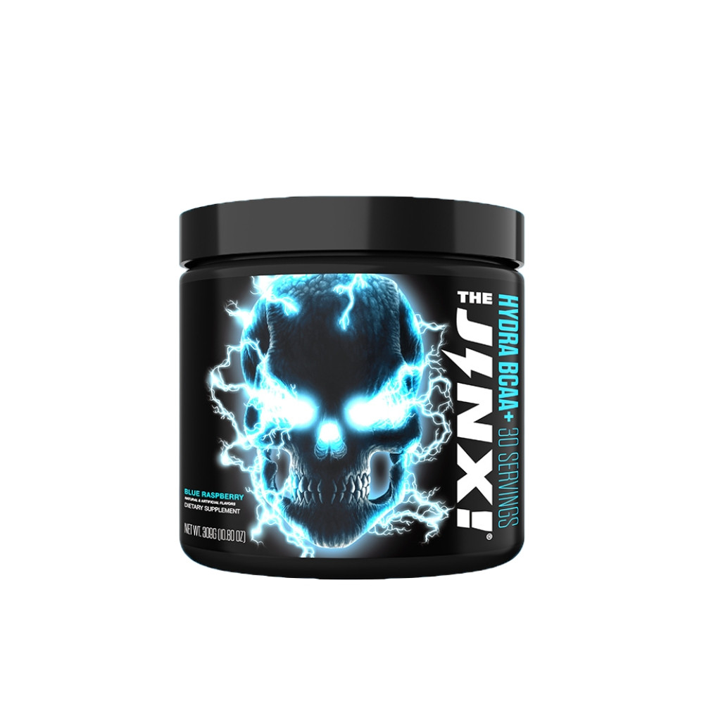JNX Sports The Jinx! Hydra BCAA+ Post Workout Recovery Hydration Drink with Electrolytes | Blue Raspberry | 30 Servings