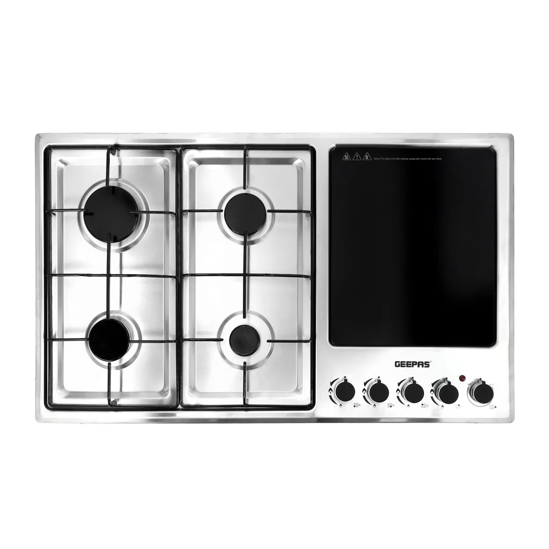 Geepas Built-In Gas & Electric Hob 4 Burners Ceramic Plate